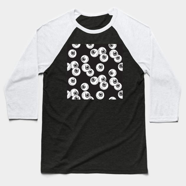 Human Eyes Pattern Baseball T-Shirt by Wanderer Bat